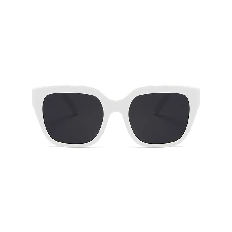 SHONEMES Square Sunglasses Vintage Men Women Shades Big Frame Outdoor UV400 Sun Glasses Black White for Female Male