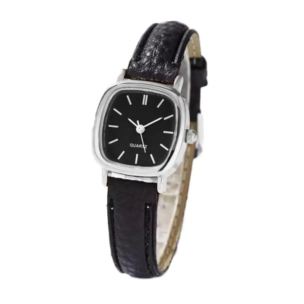 Women Watches Vintage Small Dial Watch PU Leather Strap Quartz Wrist Watch Clock Men Women Casual Simple Watch