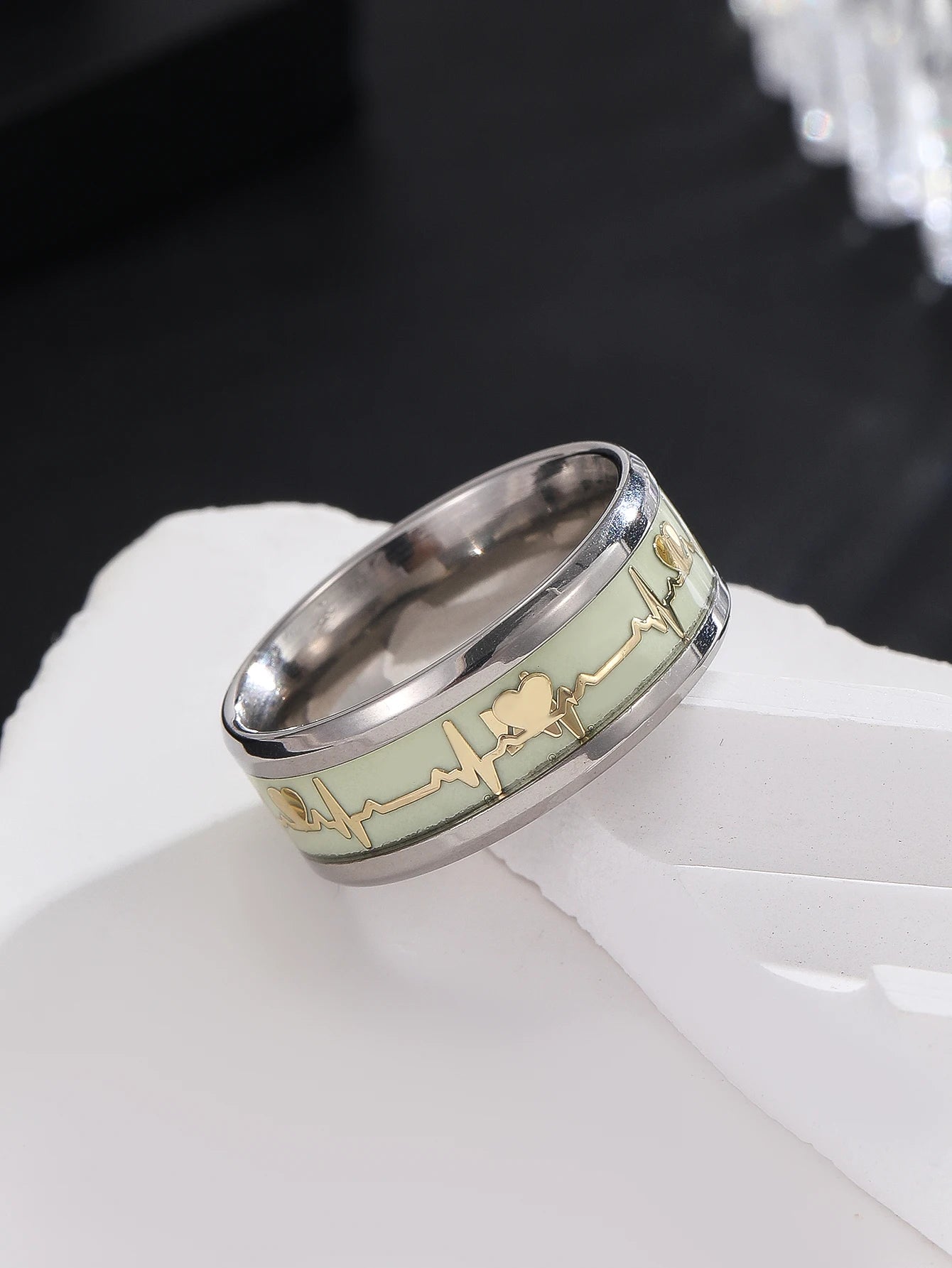 Hip Hop Punk Men Rings Stainless Steel Rotatable High Quality Black Anxiety Fidget Multifunctional Spinner Chain Rings Jewelry