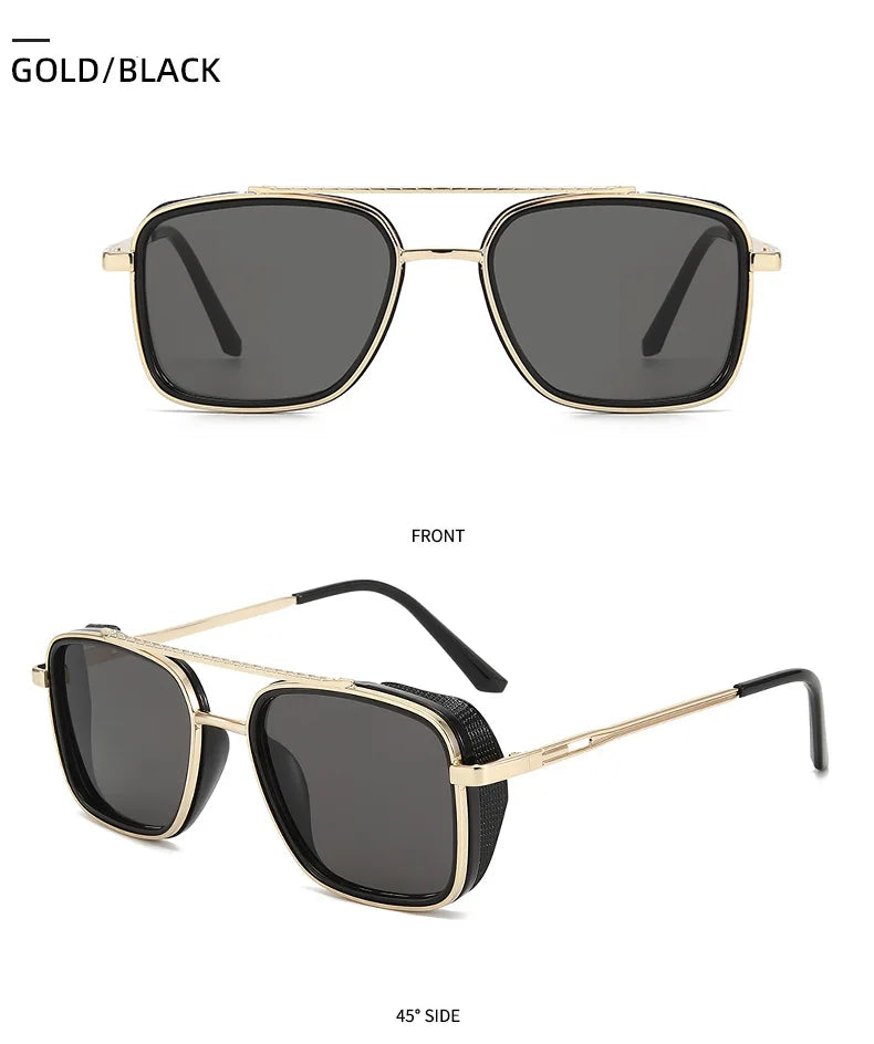 2025 Ins Popular Square Sunglasses Women Men Brand Designer Metal Gradient Steanpunk Sun Glasses for Men Driving Shades UV400