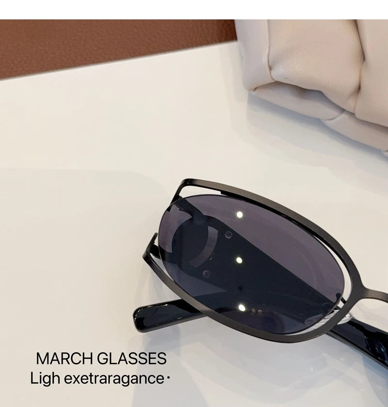 Trendy Brand Sun Glasses New Fashion Women's Sunglasses Oval Classic High-end Women's Retro Versatile Luxury Design Girl Glasses