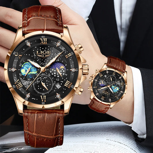LIGE New Mens Watch Luxury 30M Waterproof  Luminous Men Quartz Wristwatches Sport Military Chronograph Man Watch Montres Hommes