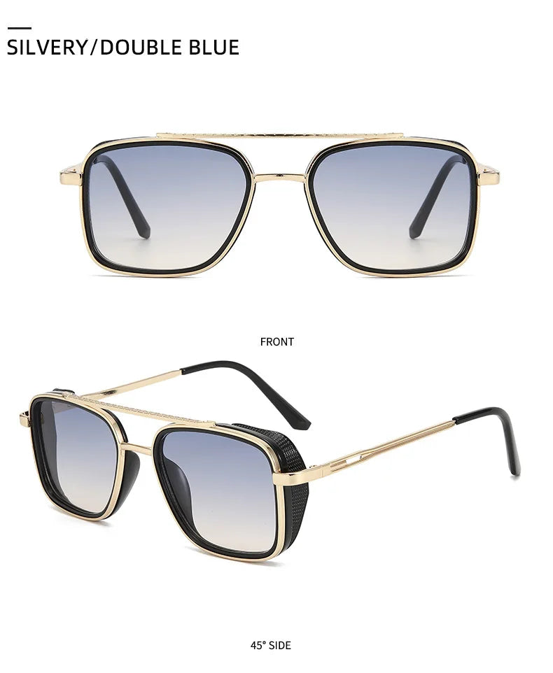 2025 Ins Popular Square Sunglasses Women Men Brand Designer Metal Gradient Steanpunk Sun Glasses for Men Driving Shades UV400