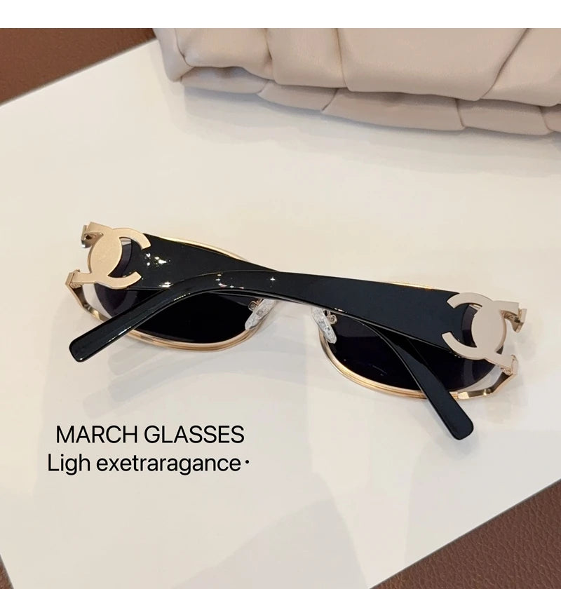 Trendy Brand Sun Glasses New Fashion Women's Sunglasses Oval Classic High-end Women's Retro Versatile Luxury Design Girl Glasses