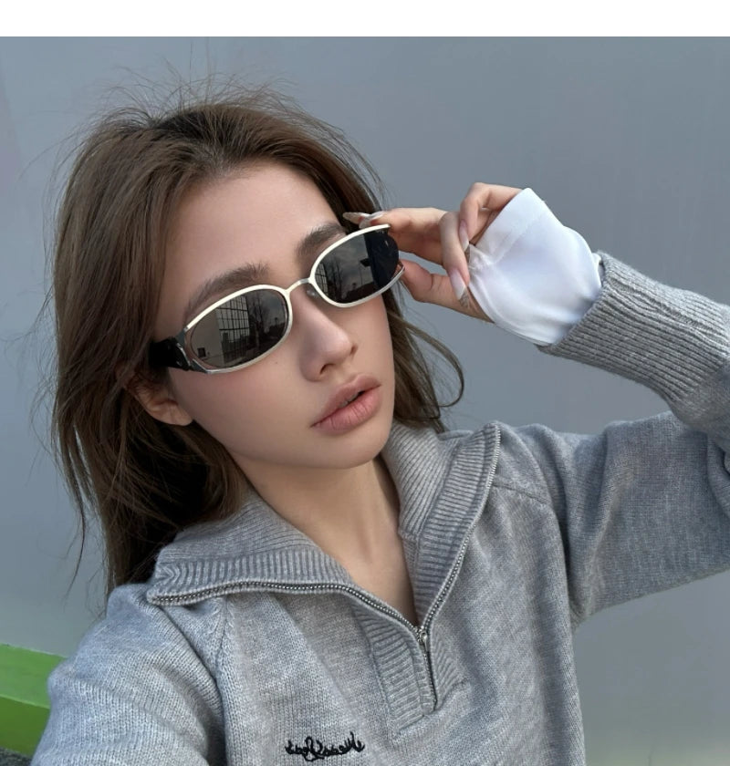 Trendy Brand Sun Glasses New Fashion Women's Sunglasses Oval Classic High-end Women's Retro Versatile Luxury Design Girl Glasses