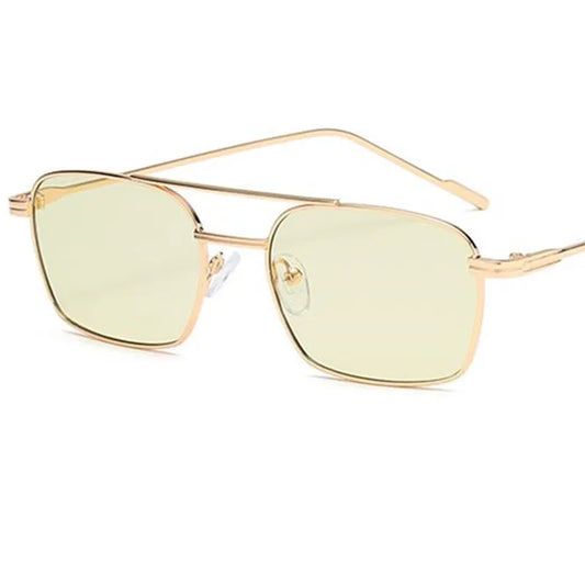 NEW Sun Glasses Unisex Double Beam Anti-UV Spectacles Personality Eyeglasses Simplity Ornamental Alloy Frame Sunglasses